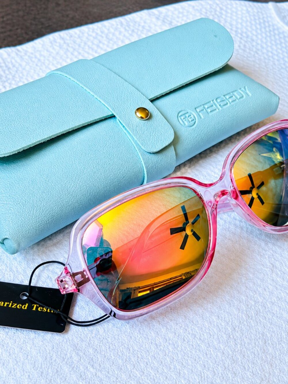 FEISTY Pink Mirrored Polarized Sunglasses | Blush Pink | Chic Retro Glam UV400